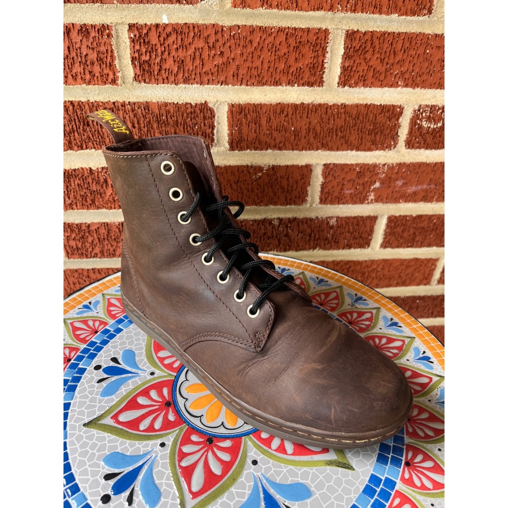 Dr. Doc Martens Tobias Womens 10 / Mens 9 Dark Brown Leather 8-Eye Boots